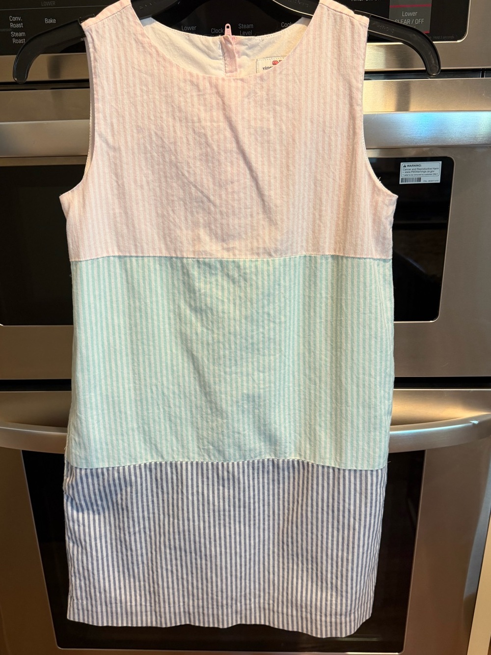 Vineyard Vines Girls Size 12 Colorblock Lined Shift Dress w Pockets, Back Zipper